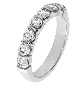 7-Stone Diamond Band 1ctw. (H-I, I1) 14K White Gold